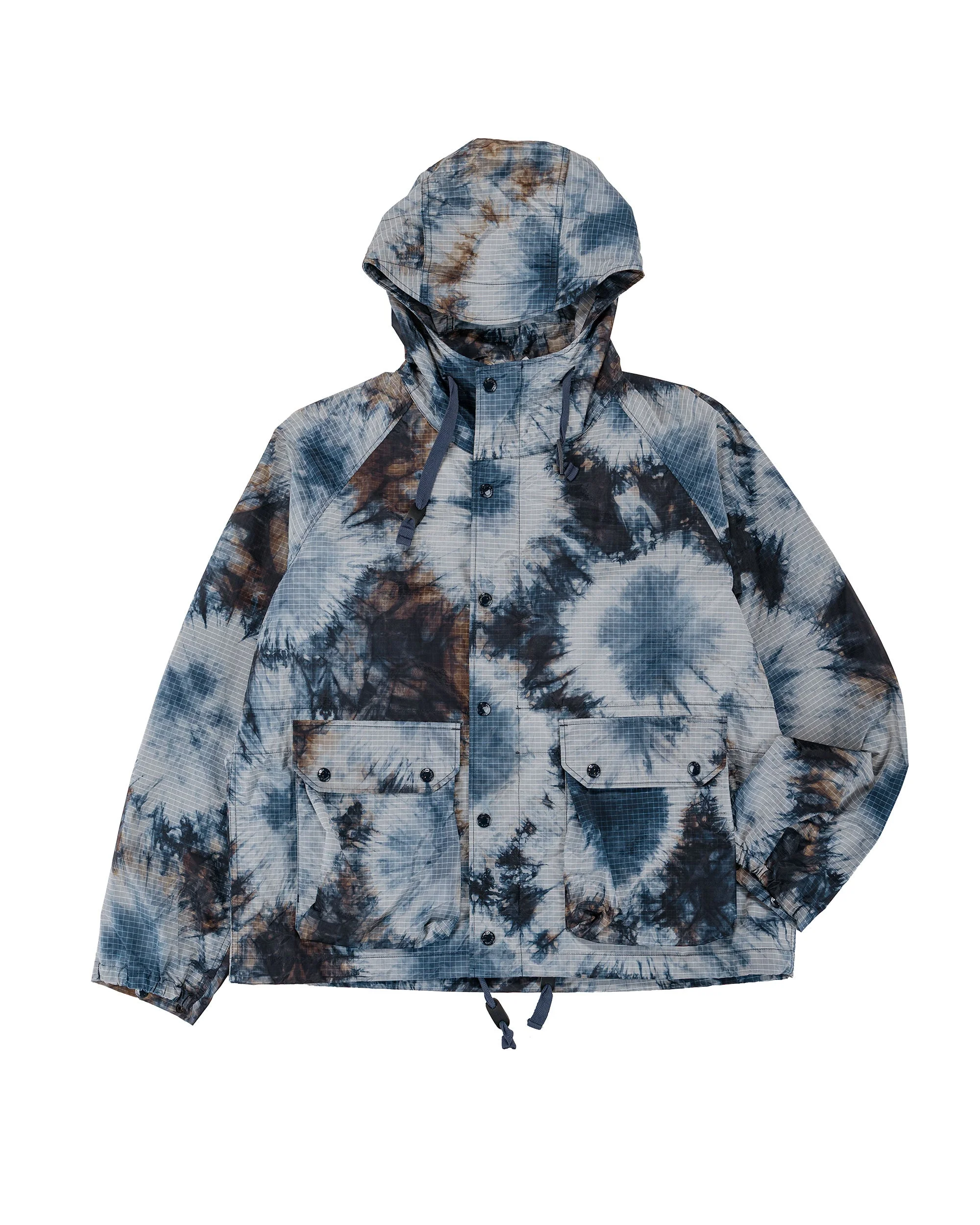 Lt Parka Navy Nylon Tie Dye Print Ripstop - 1