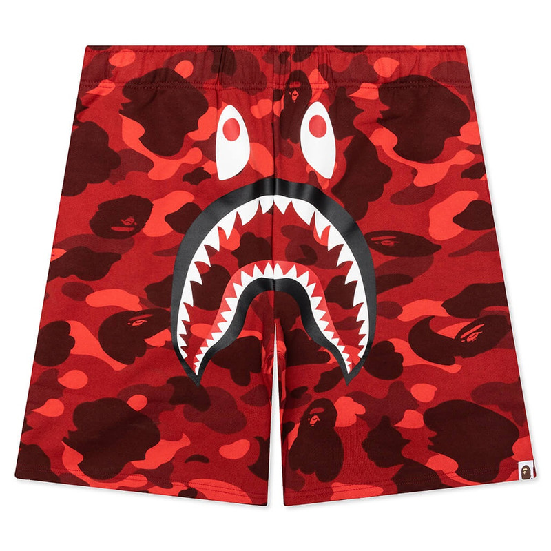 컬러 CAMO SHARK SWEAT SHORTS - 레드 - 1