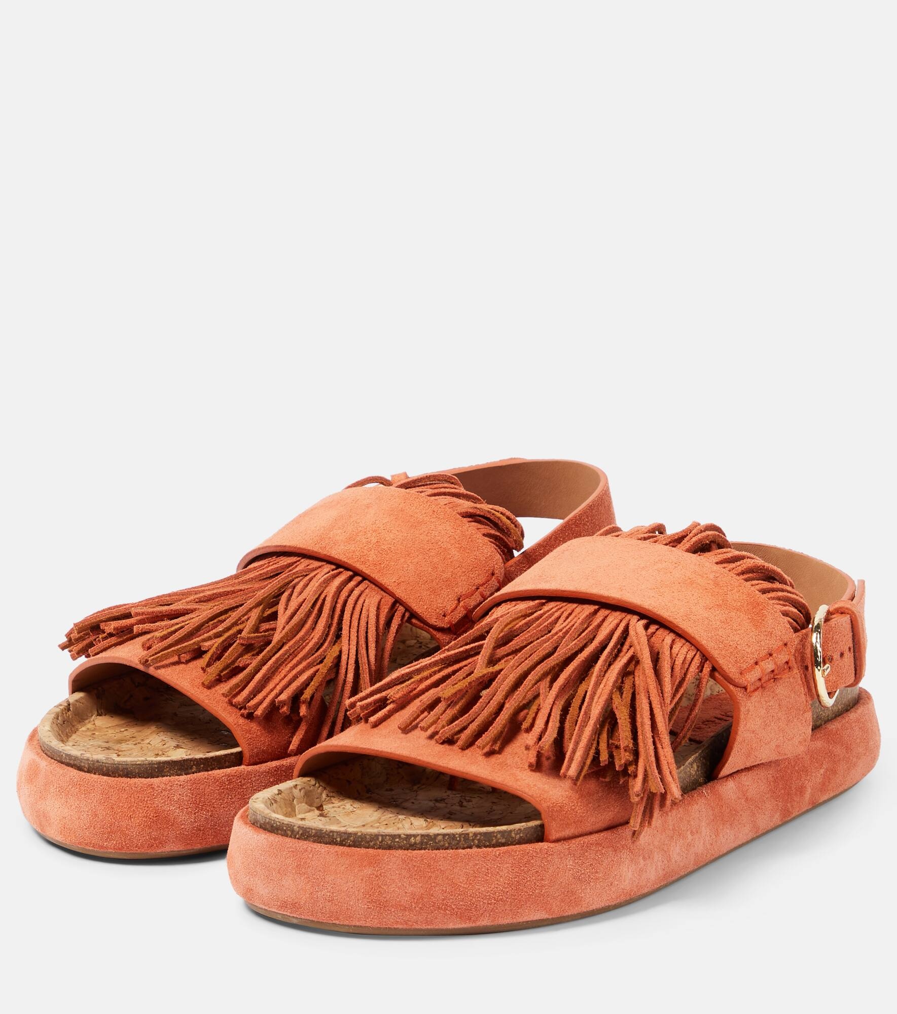 Alba fringed suede sandals - 5