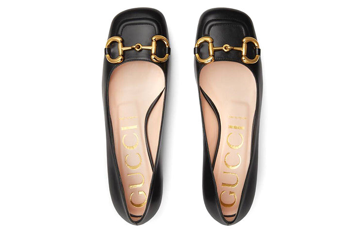 (WMNS) Gucci Ballet Flat with Horsebit 'Black Leather' 645600-C9D00-1000 - 3