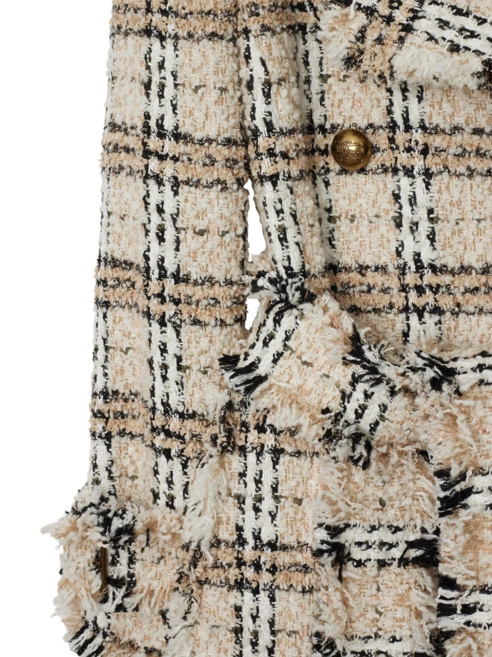 Check Bouclé coat - 2