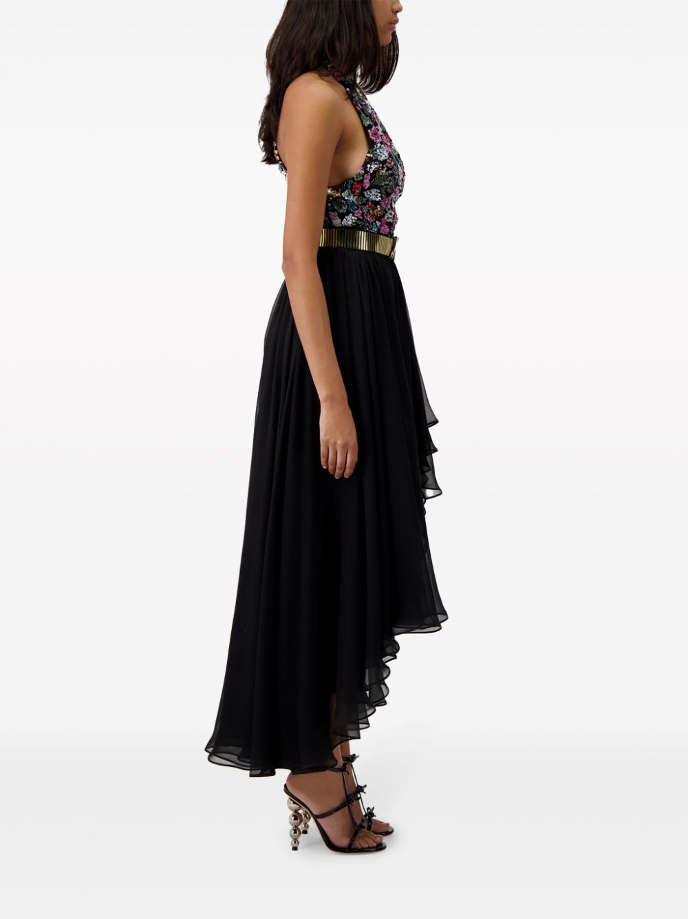 asymmetric georgette skirt - 3