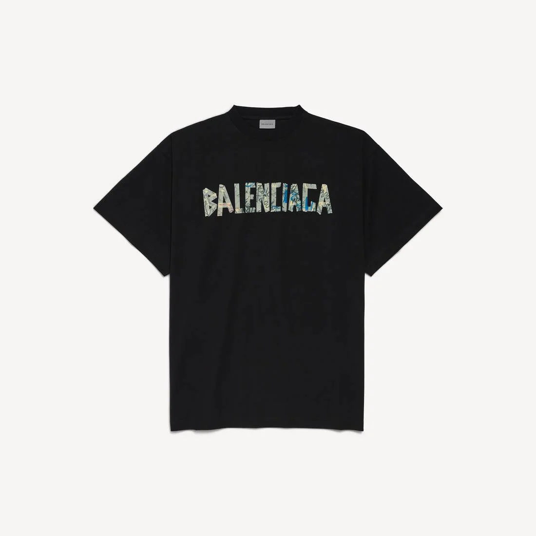 Men's Diy Tape Oversized T-shirt in Black - 1