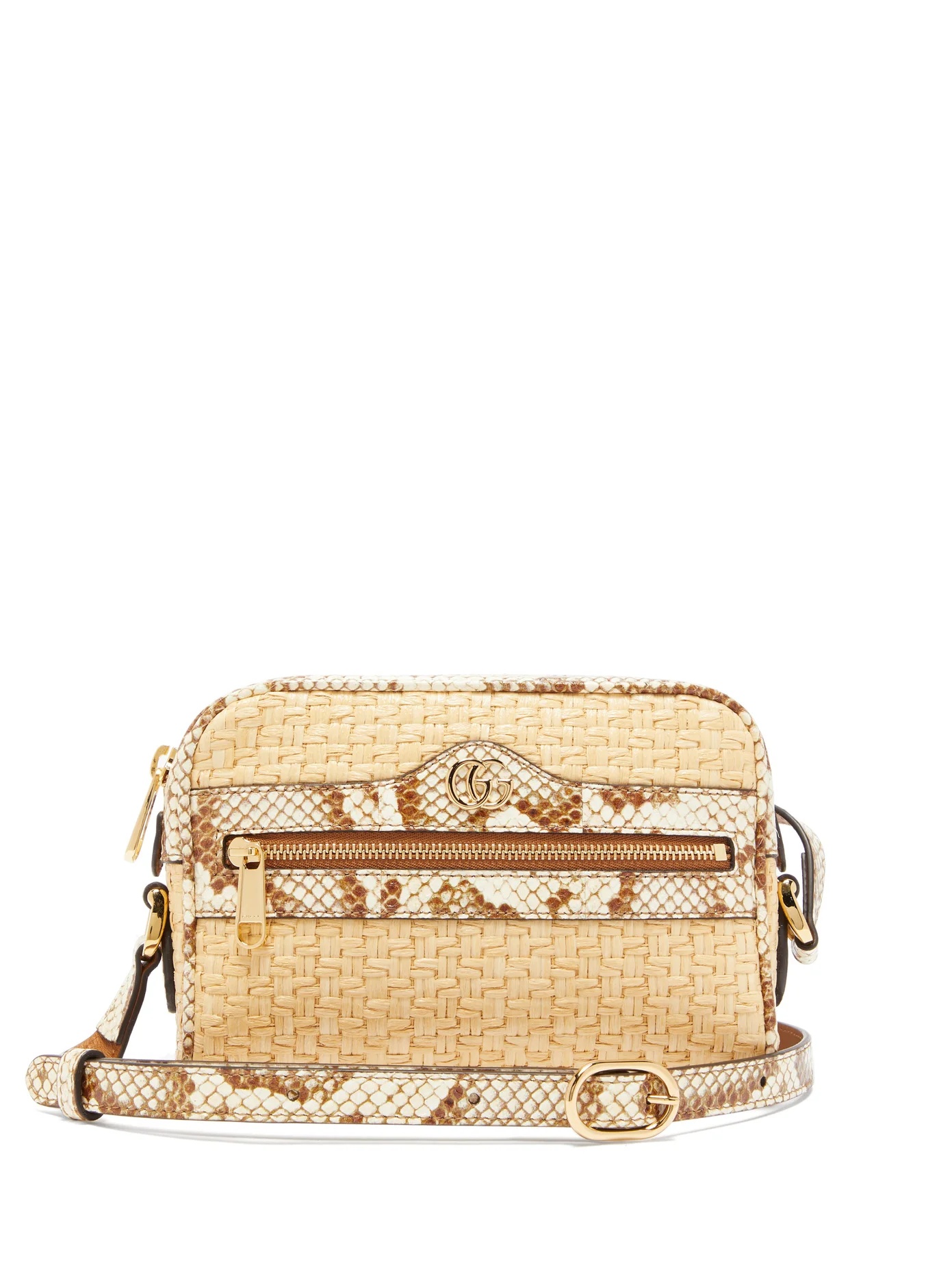 Ophidia mini watersnake-trim cross-body bag - 1