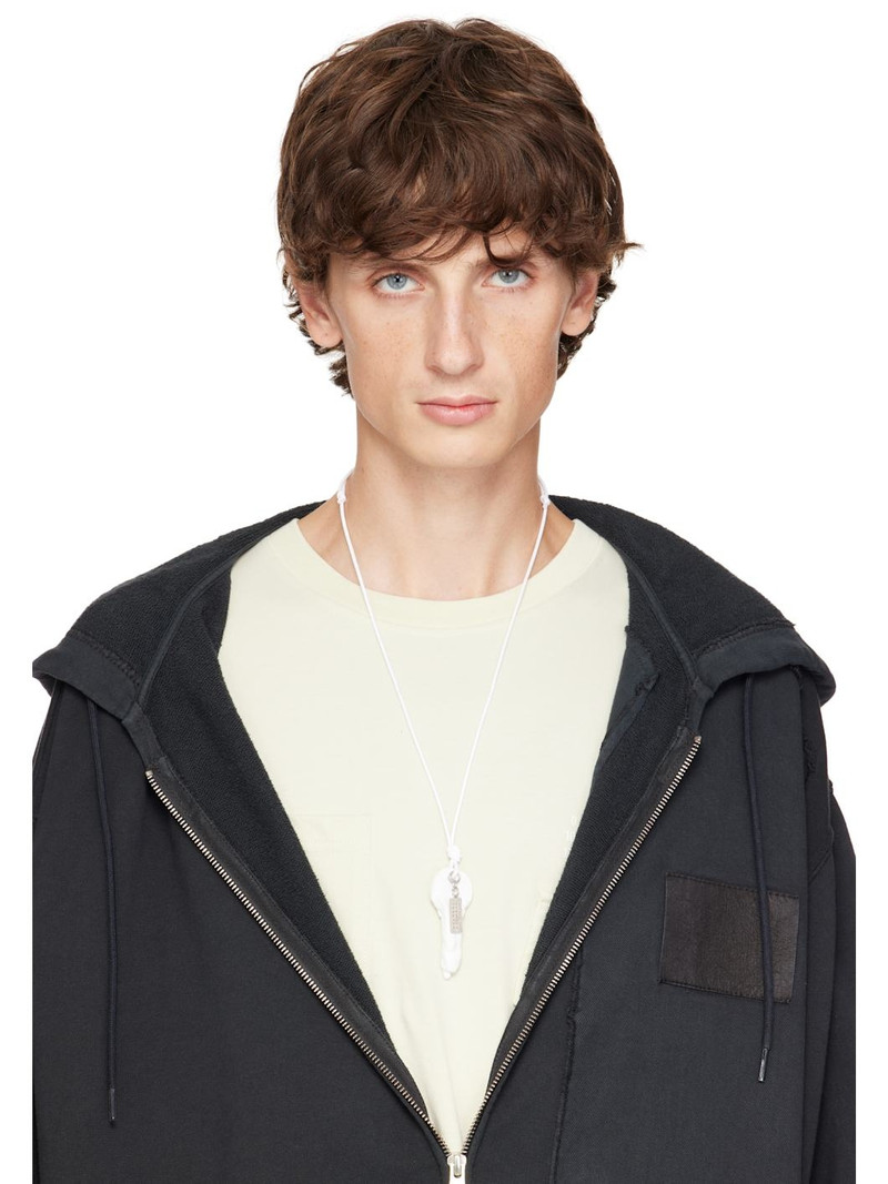 MM6 Maison Margiela White Waxed Key Necklace outlook