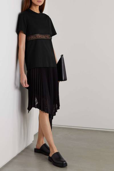 Givenchy Lace-trimmed cotton-jersey T-shirt outlook