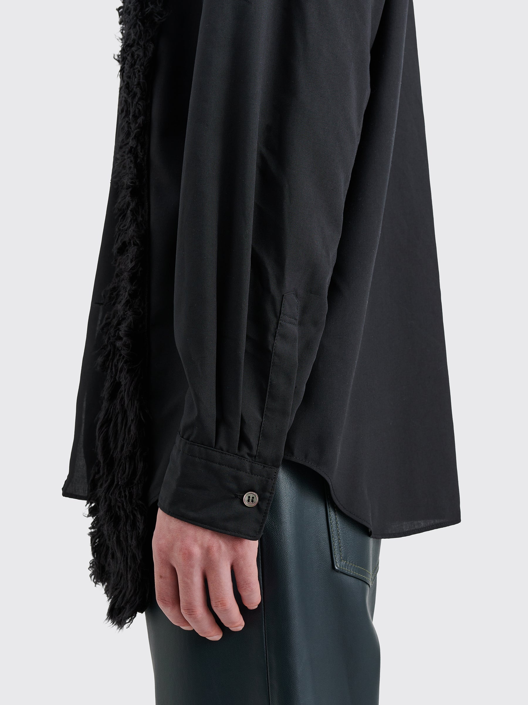 COMME DES GARÇONS HOMME PLUS FAKE FUR PANEL SHIRT BLACK - 7