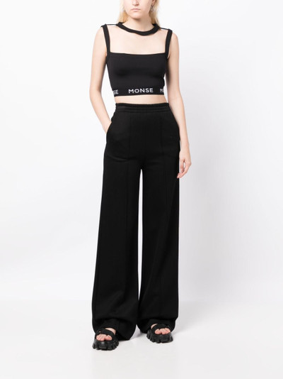 Monse logo-print panelled crop top outlook