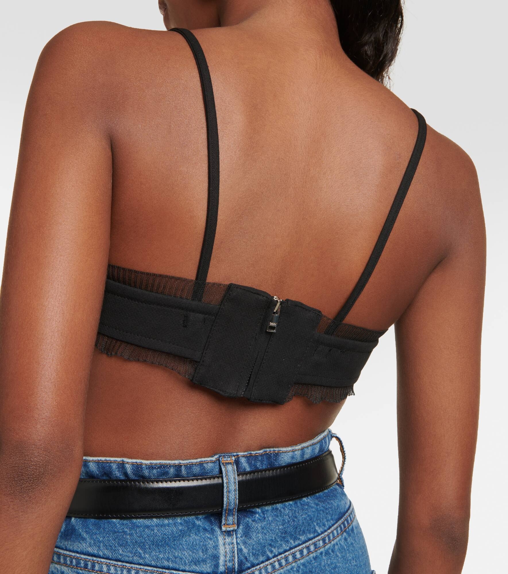 Lace-trimmed cotton bra top - 5