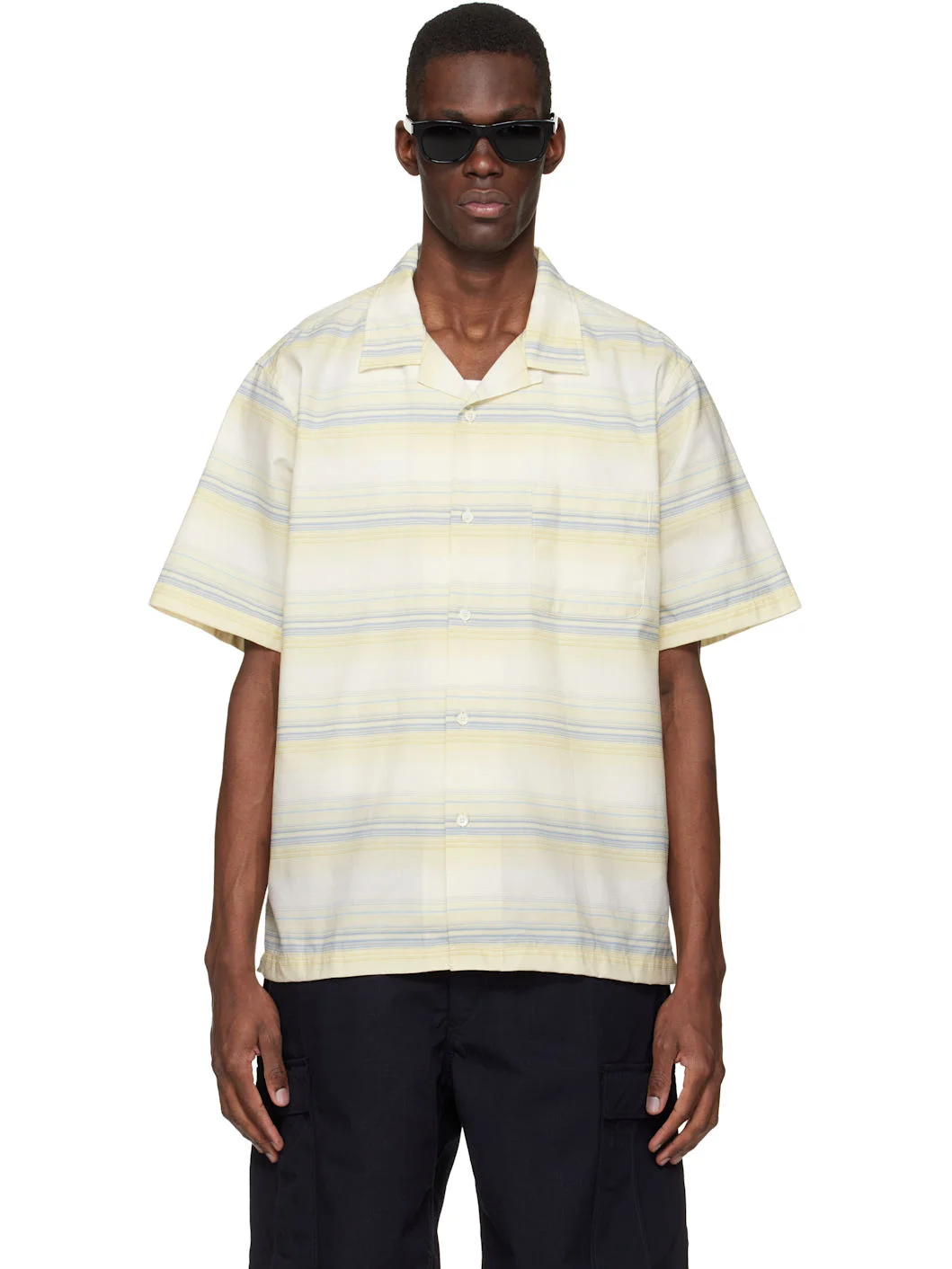 Yellow Open Collar Pique S/S Shirt - 1