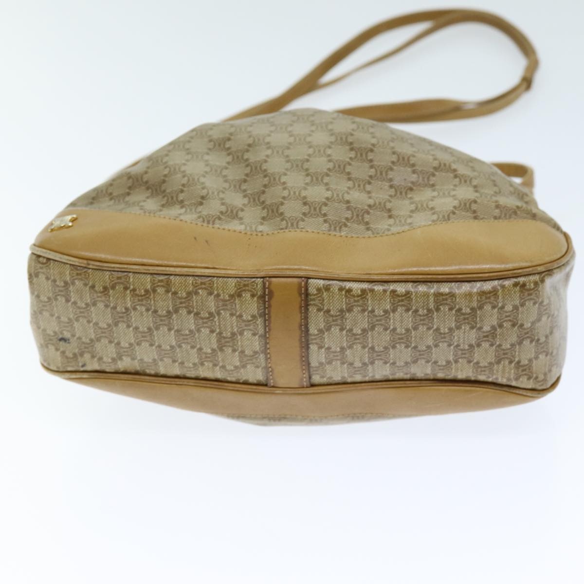 CELINE Macadam Canvas Shoulder Bag Beige - 5