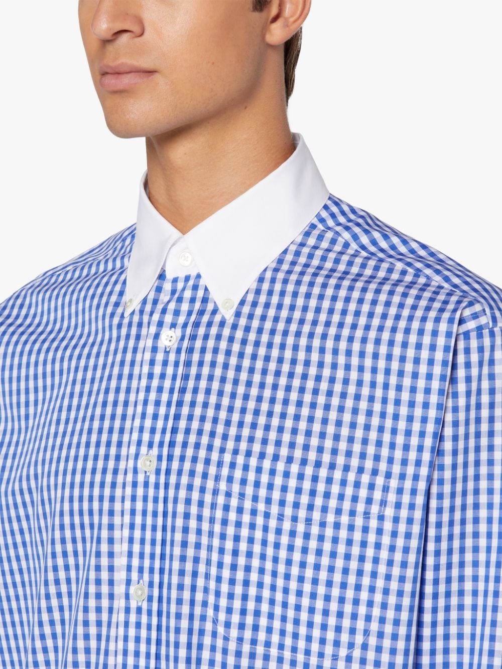 ROMA BLUE CHECK BUTTON DOWN SHIRT | GSC-105 - 5