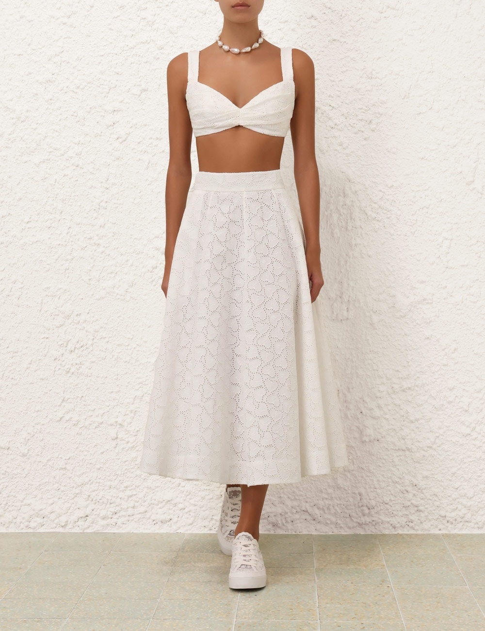 CRUSH EMBROIDERED MIDI SKIRT - 2