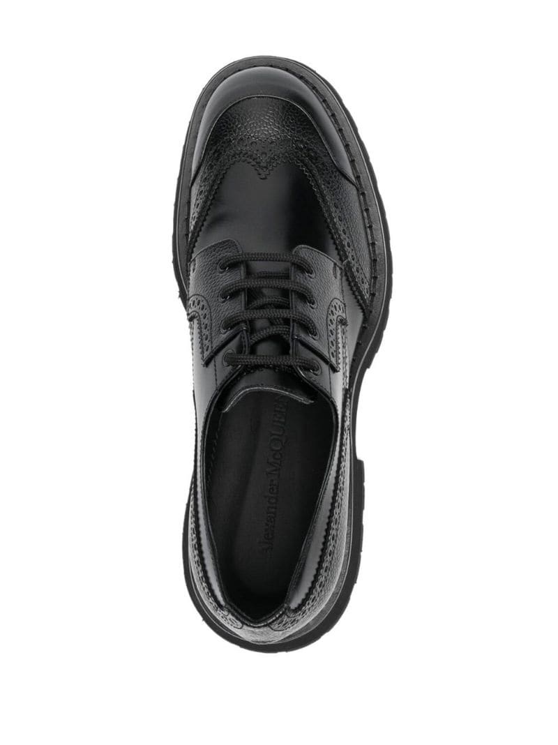 polished lace-up fastening brogues - 4