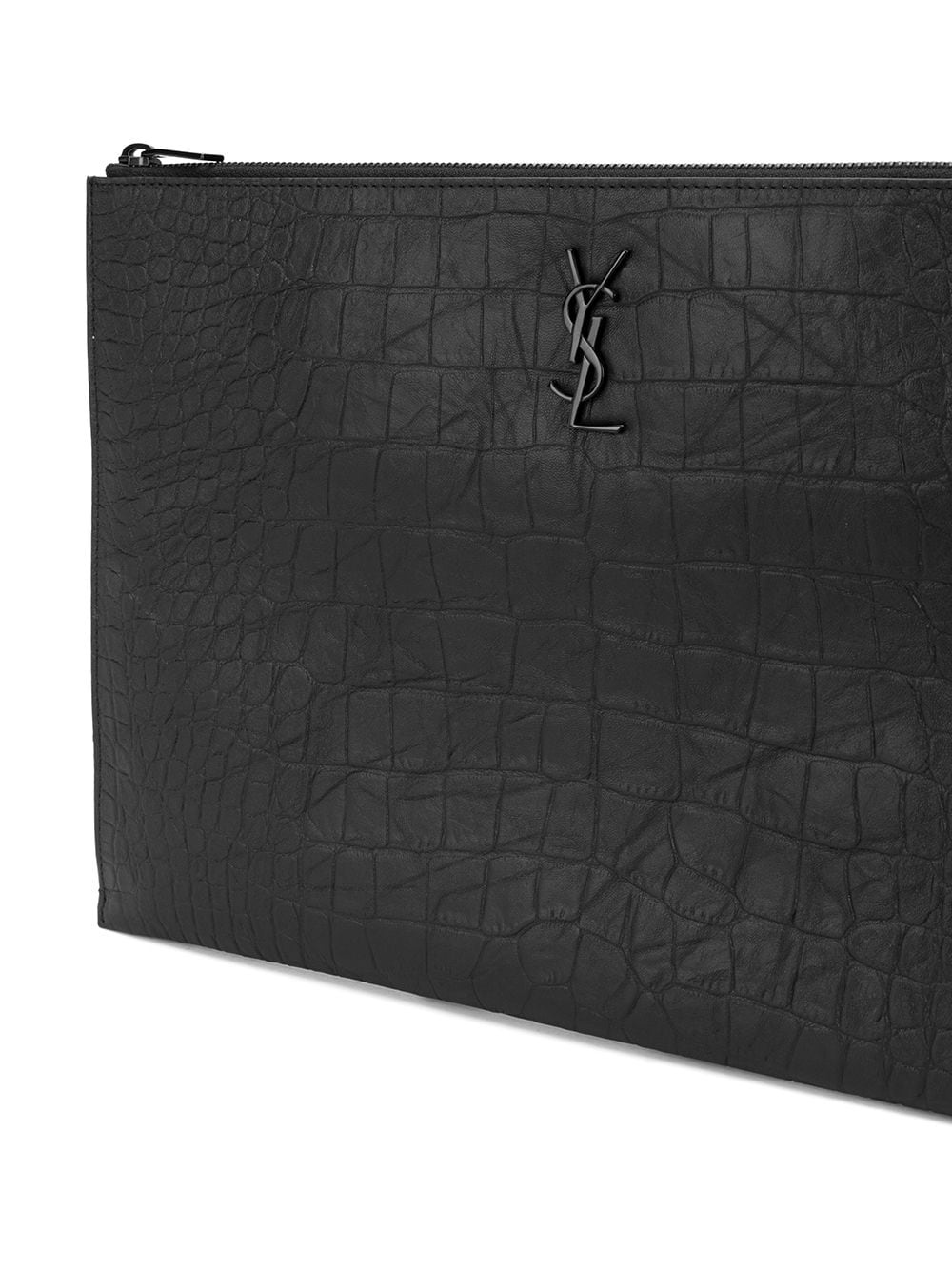 Monogram crocodile-effect pouch - 6