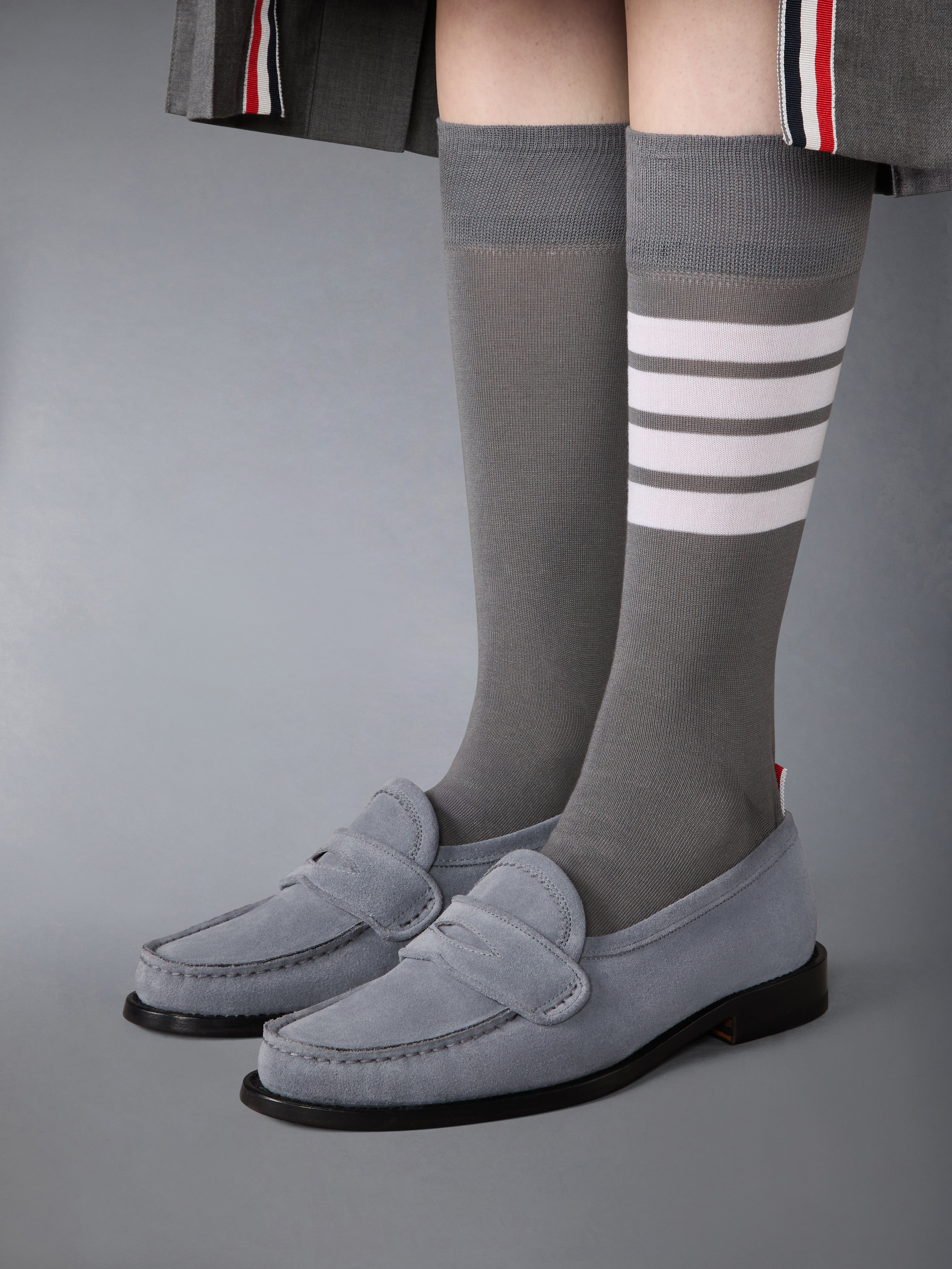 CALF SUEDE PLEATED VARSITY LOAFER - 4
