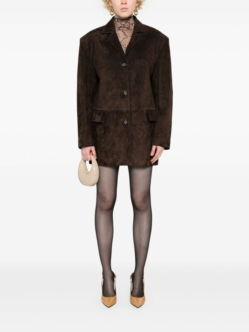 MAGDA BUTRYM suede single-breasted blazer outlook