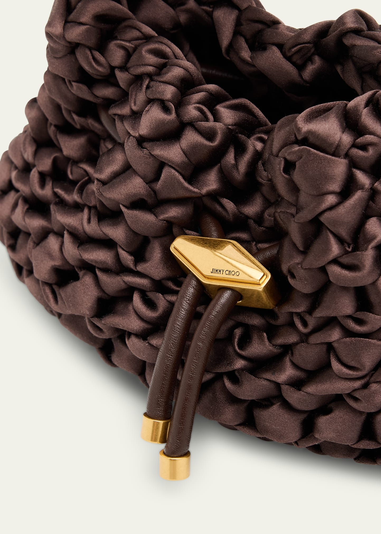 Cinch Small Woven Satin Drawstring Top Handle Bag - 5