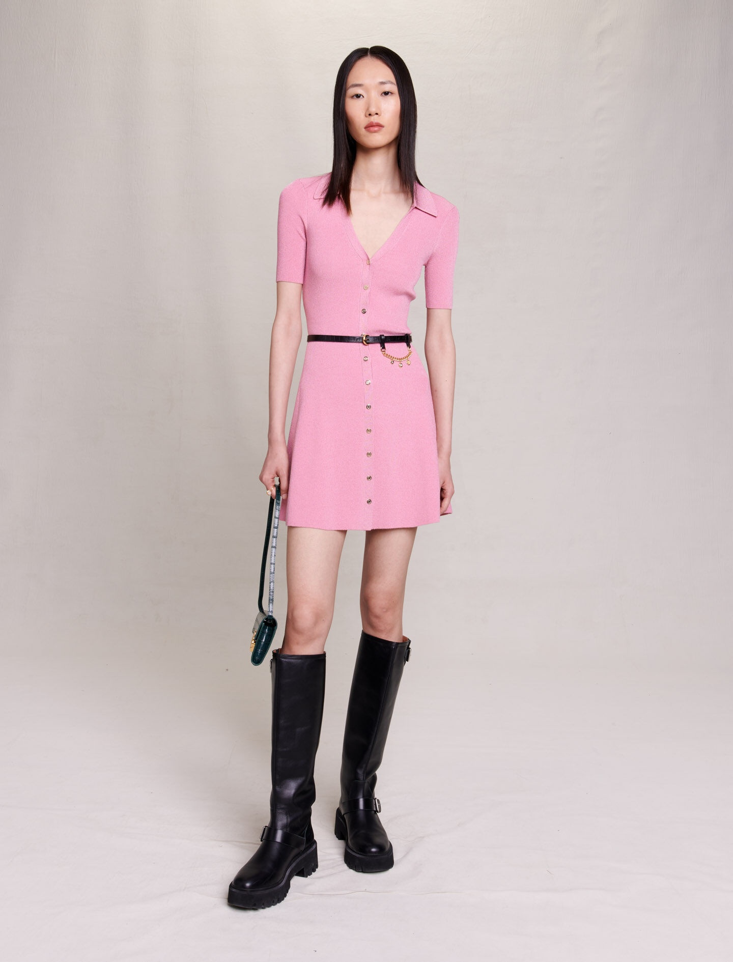 Sparkly ribbed knit dress - 2