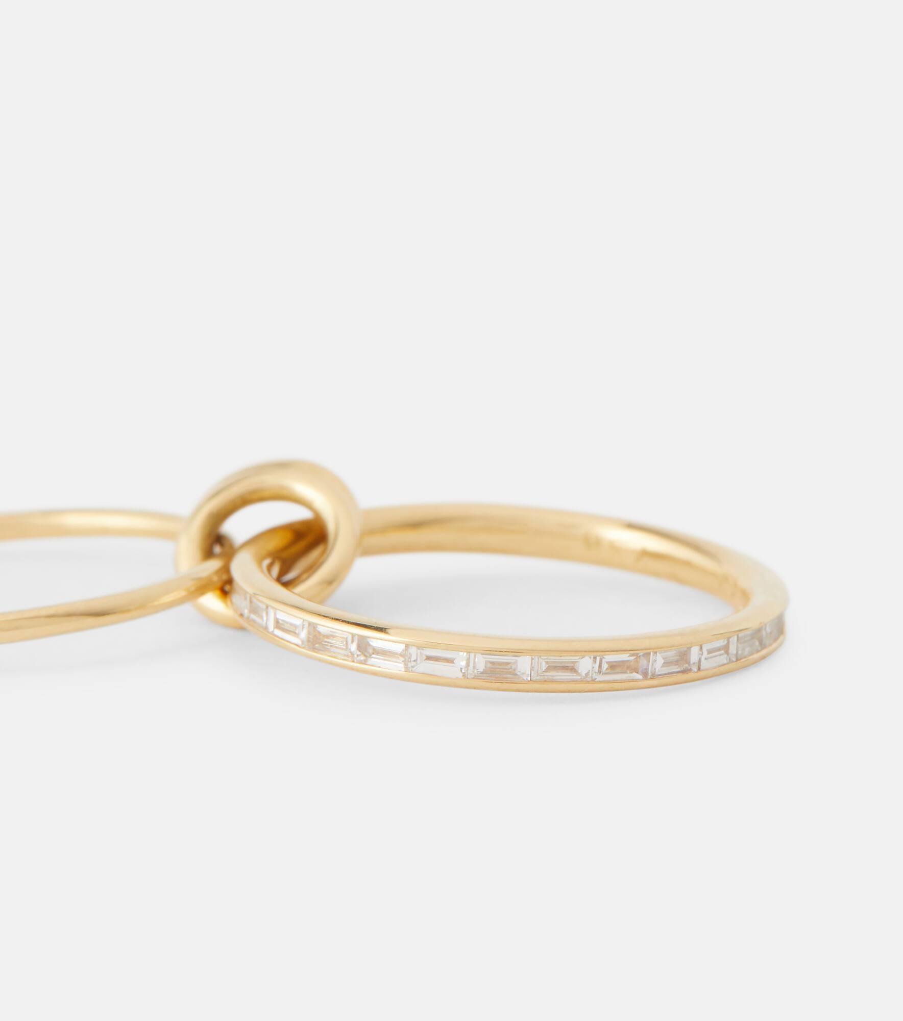 Callisto 18kt gold linked rings with white diamonds - 6