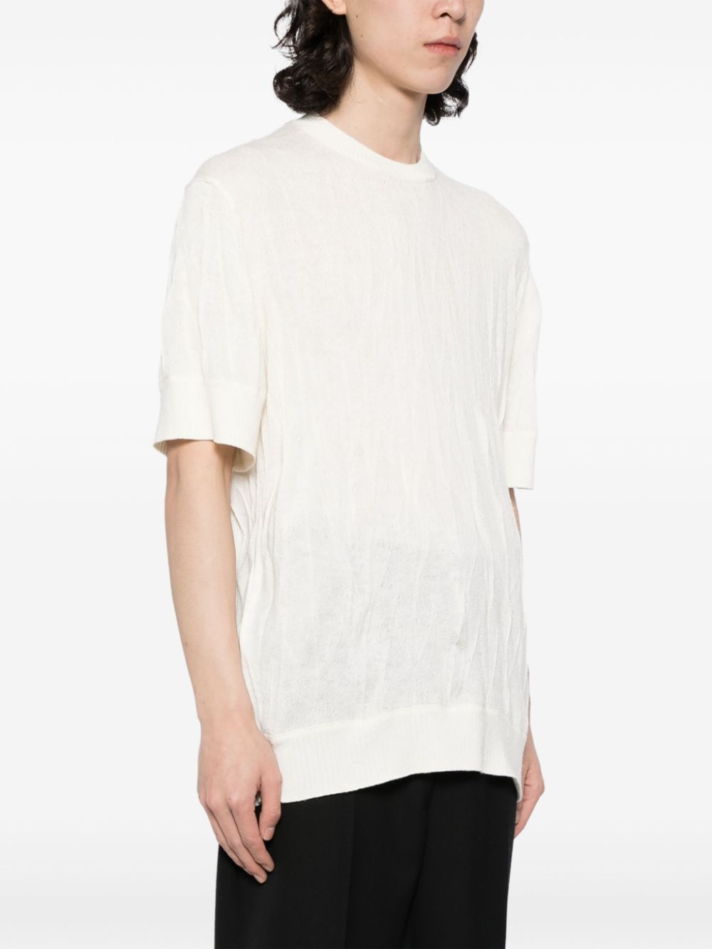 crinkled wool T-shirt - 3