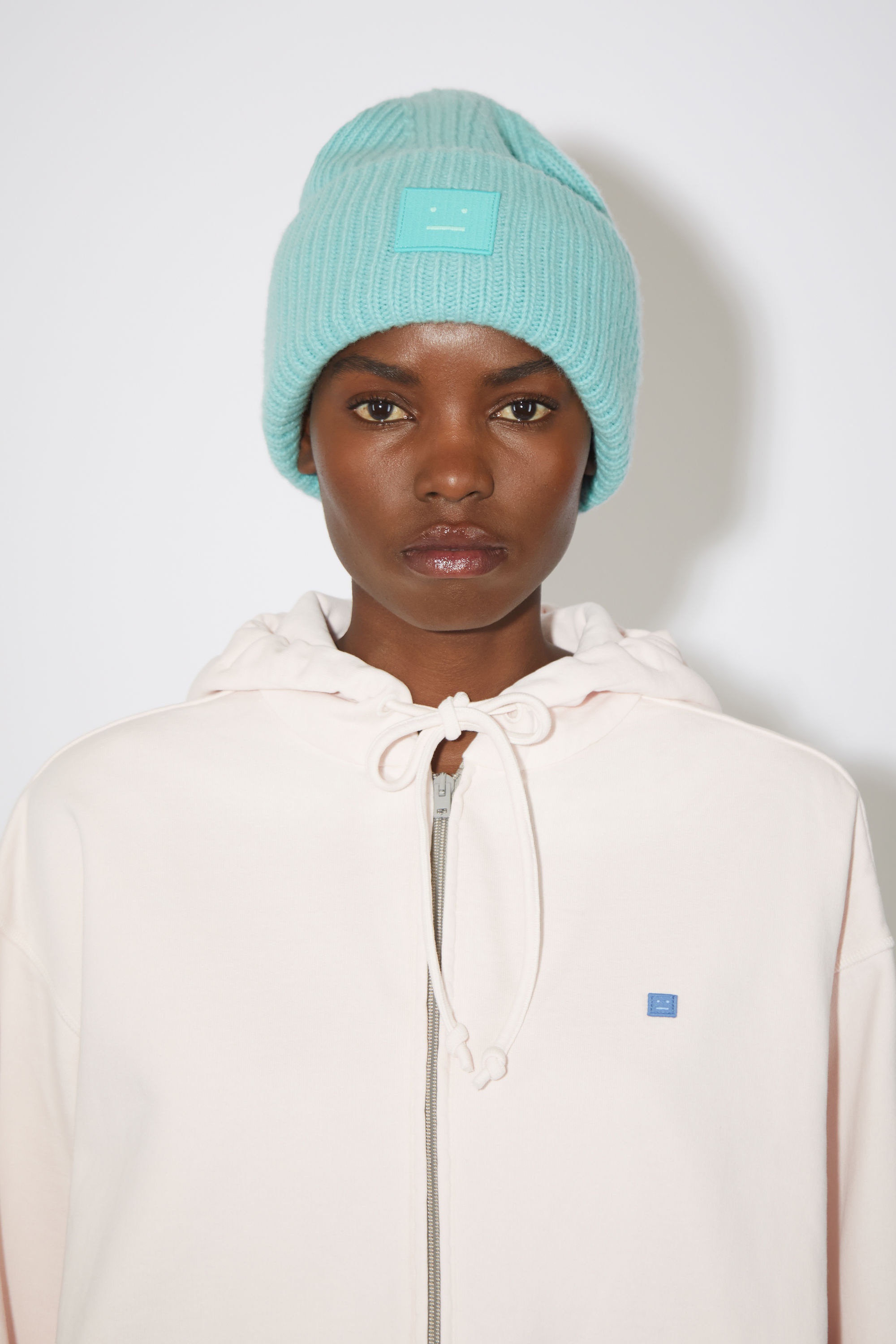 Ribbed knit beanie hat - Turquoise blue - 2