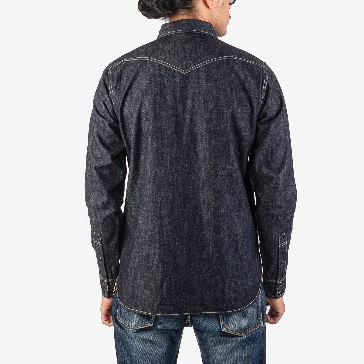 IHSH-320-IND 10oz Selvedge Denim Western Shirt - Indigo - 3