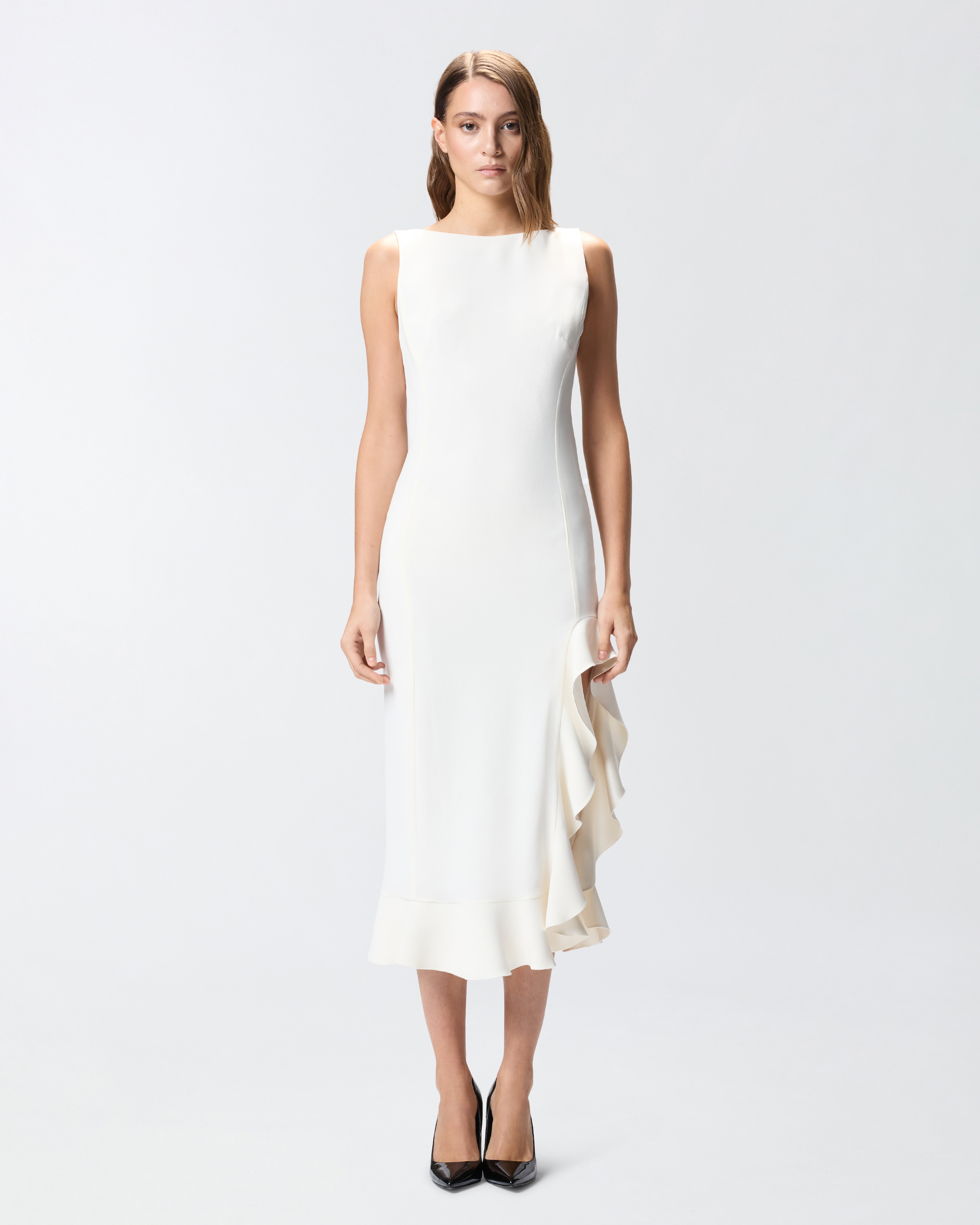 FITTED DRESS WITH FLOUNCES - 3