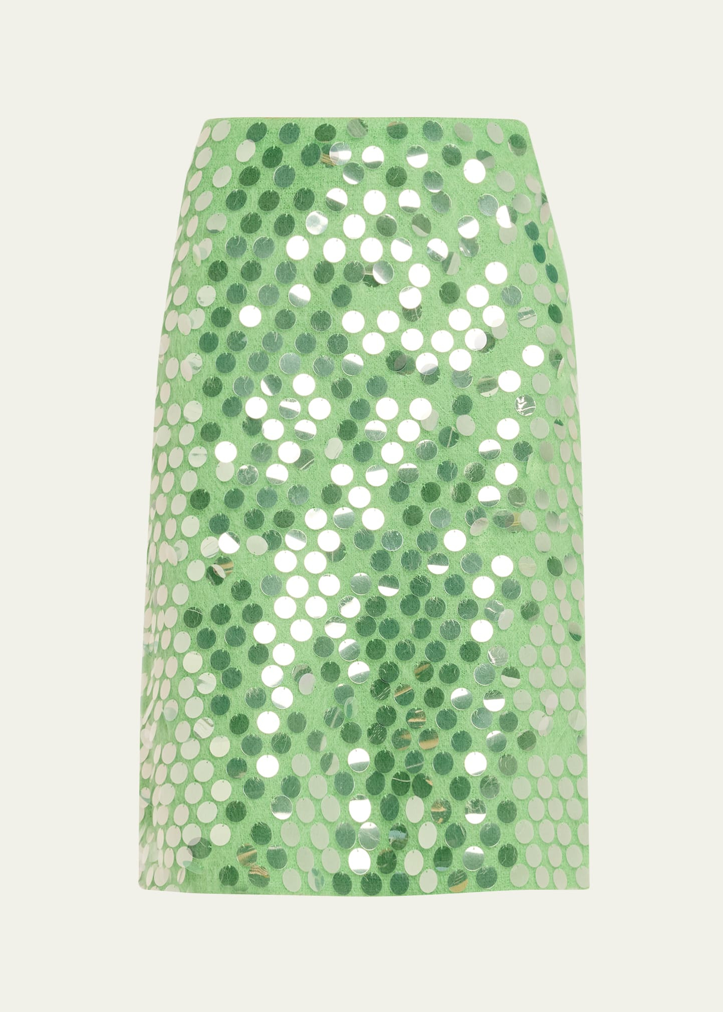 Delphine Paillettes Mohair-Wool Pencil Skirt - 1