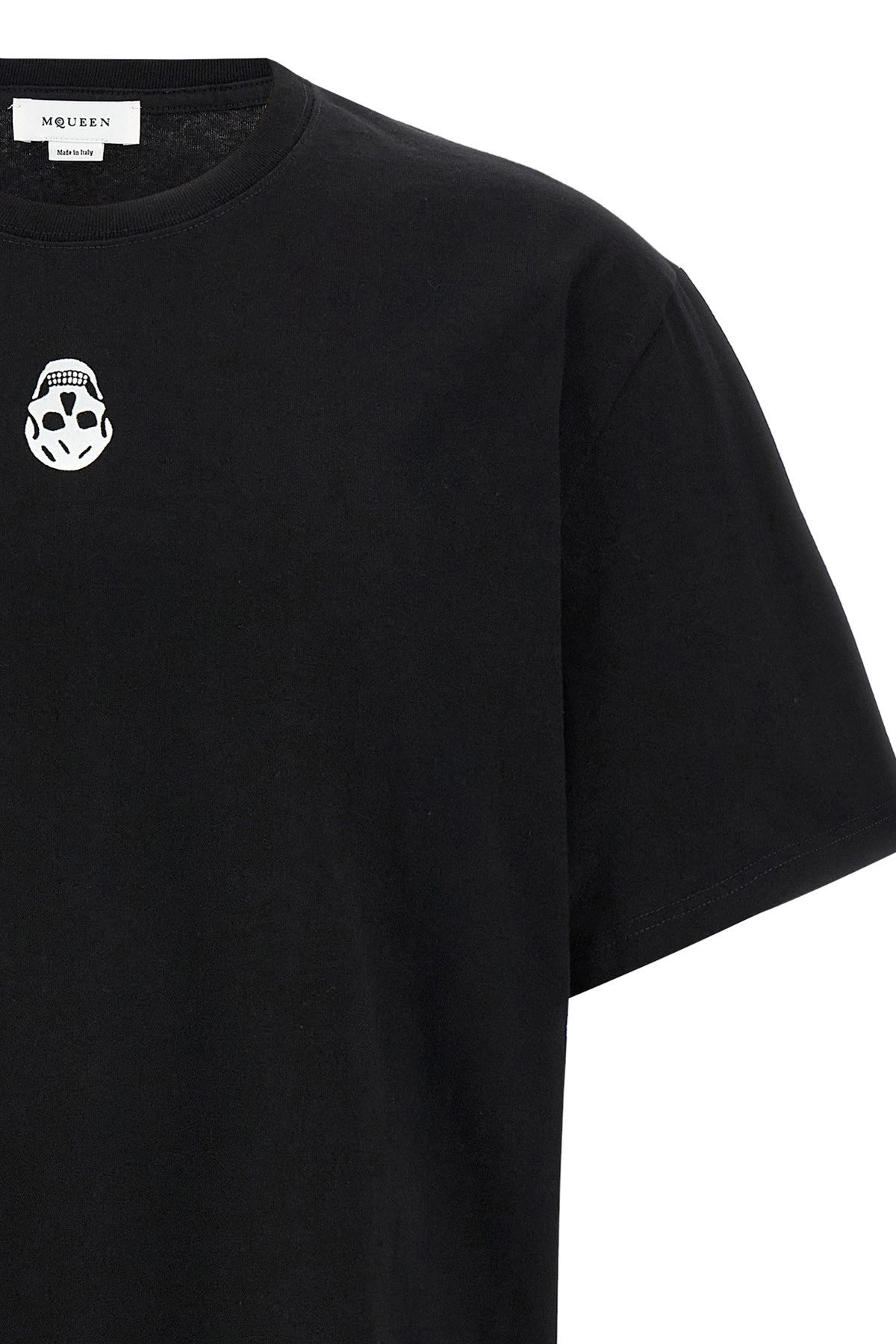 Mcqueen Men Flocked 'Skull' T-Shirt - 4