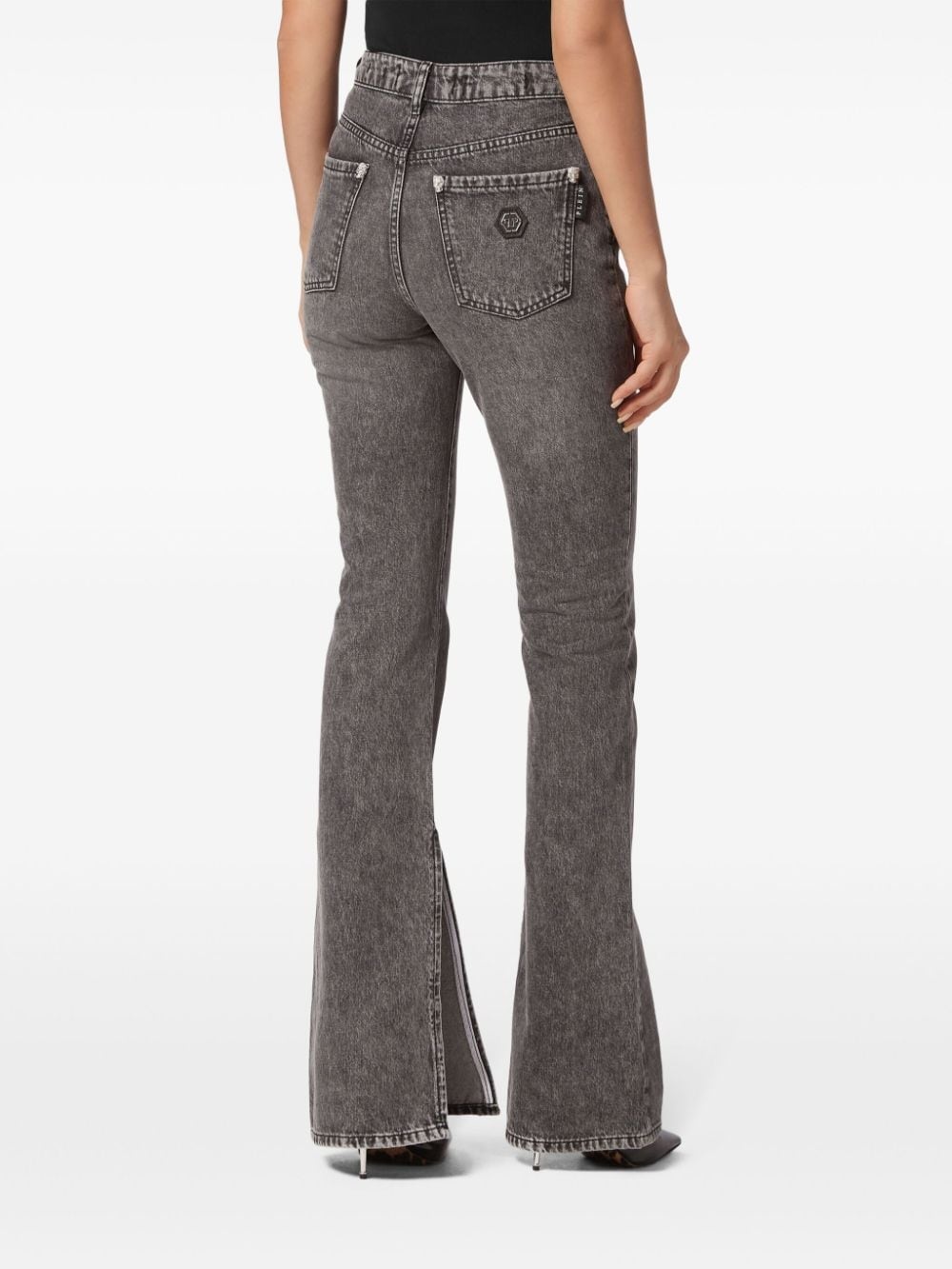 high-waisted flared jeans - 3