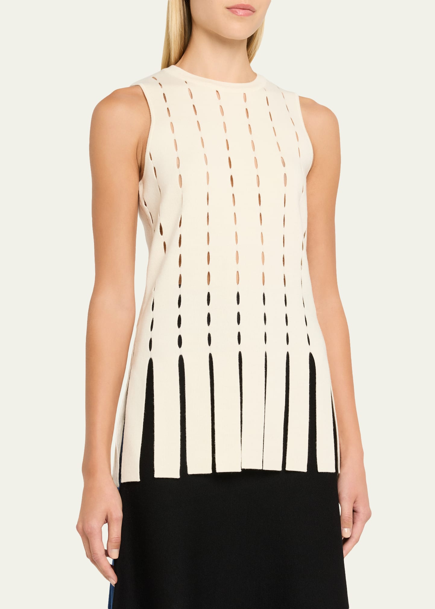Eddie Sleeveless Cutout Merino Wool Top - 4