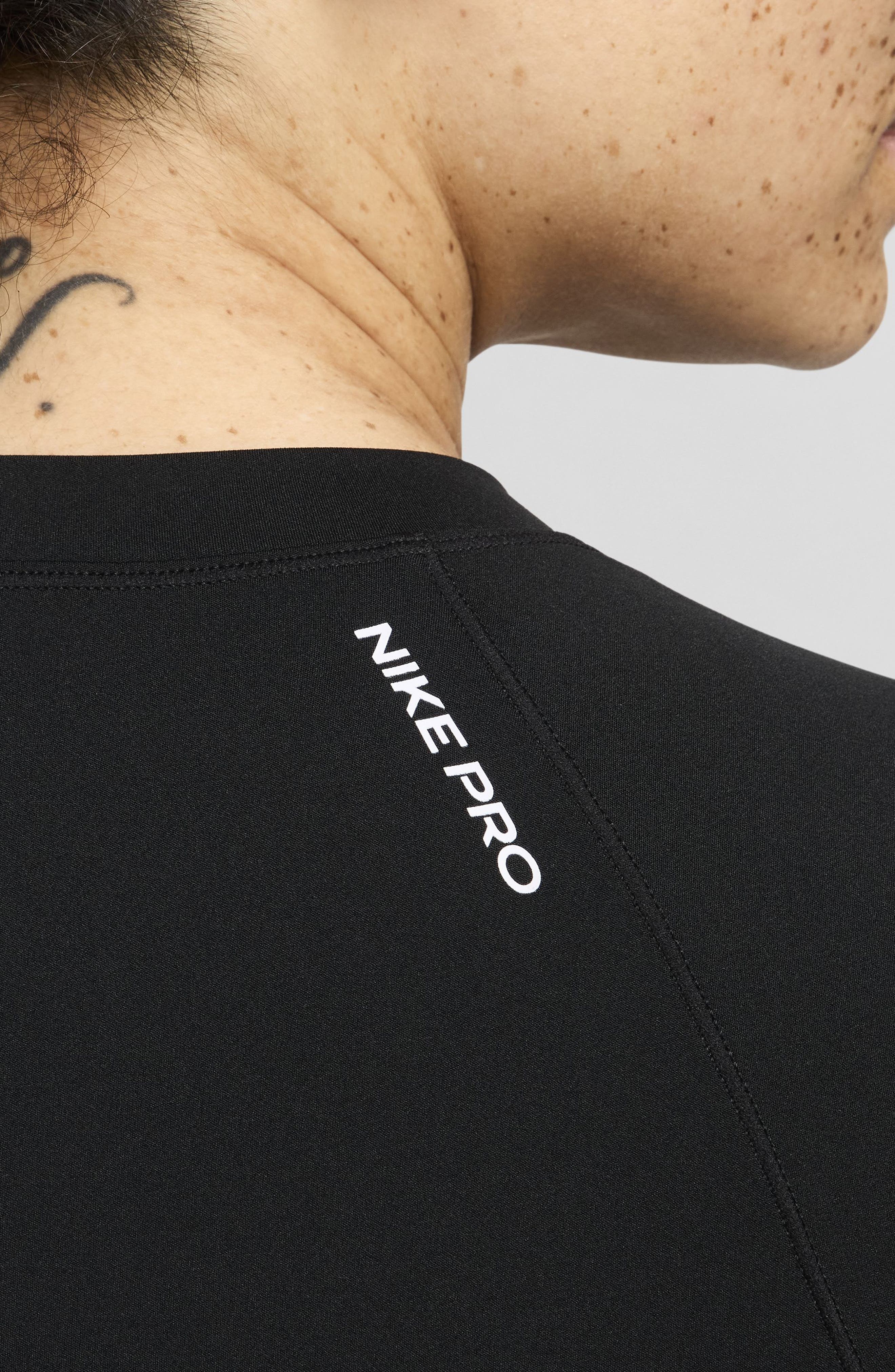 Nike Pro Dri-FIT Long Sleeve Top in Black/White at Nordstrom - 3