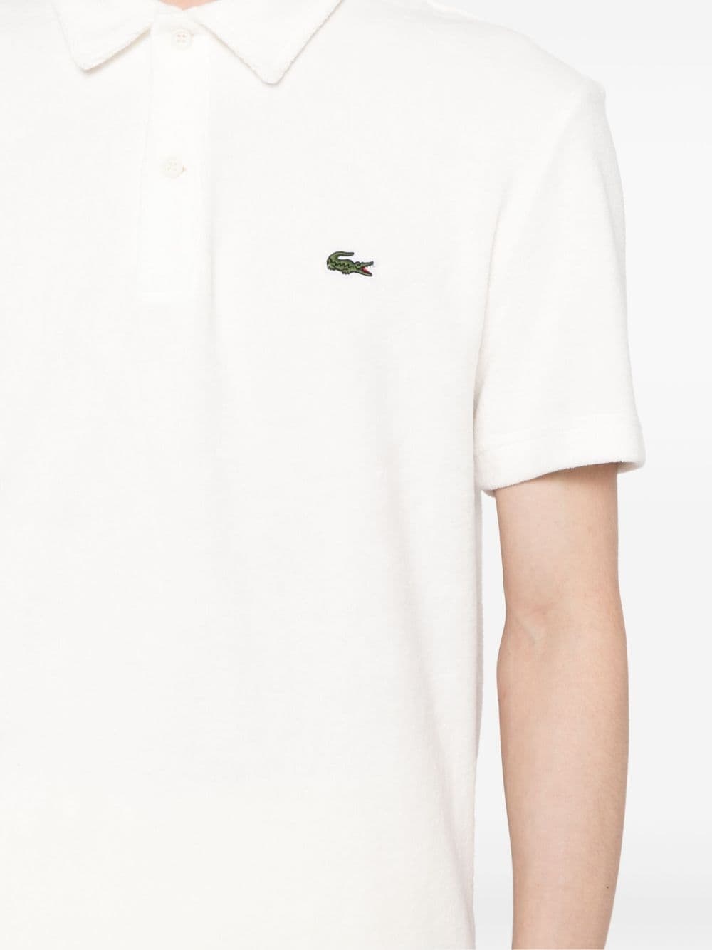 logo-appliquÃ© velvet polo shirt - 5