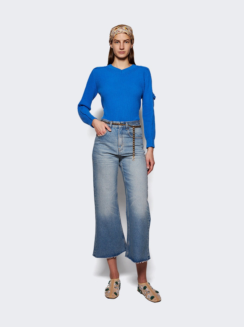 Victoria Beckham Wide Leg Cropped Jean Pale Blue outlook