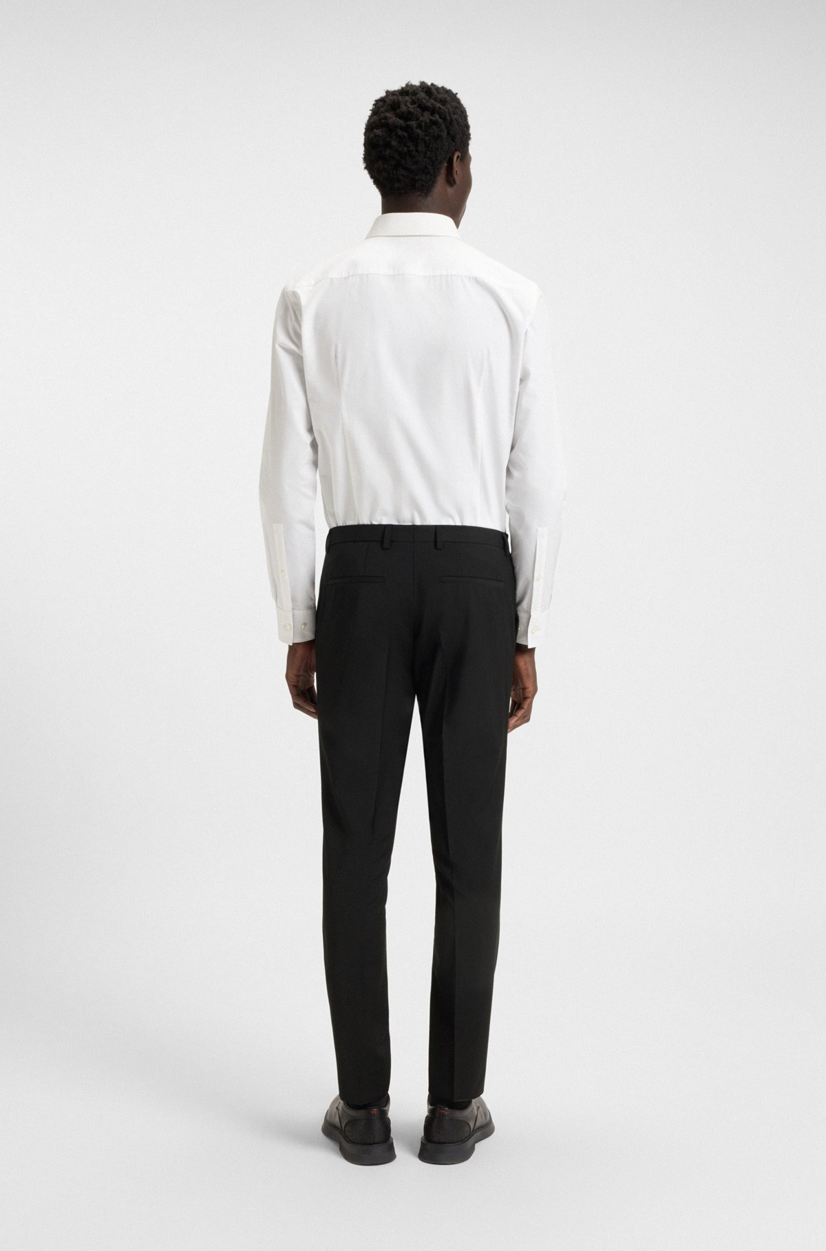 EXTRA-SLIM-FIT TROUSERS IN SUPER-FLEX FABRIC - 4