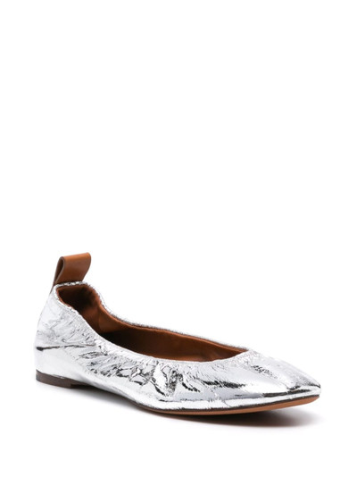 Lanvin patent-finish leather ballerina shoes outlook