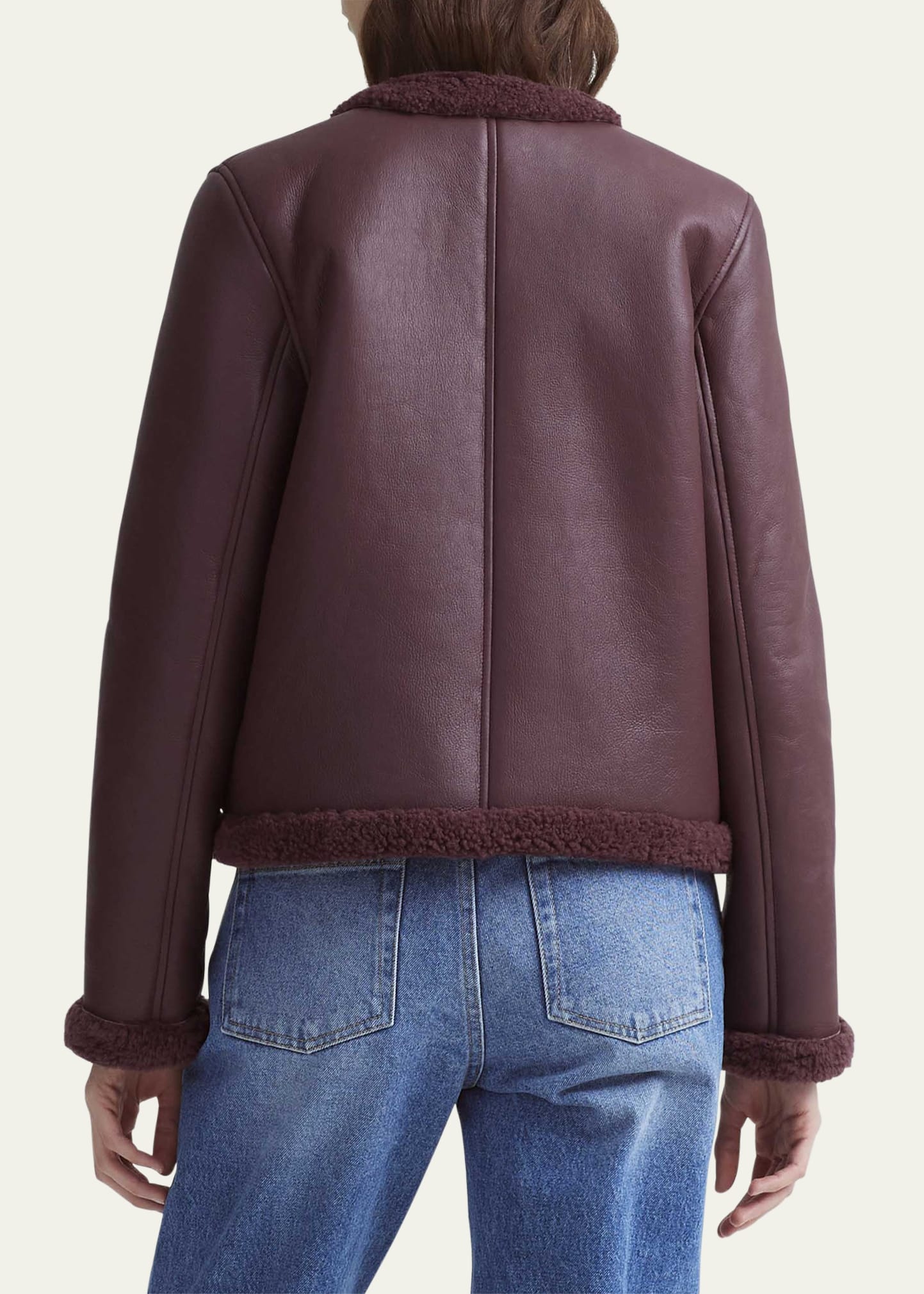 Zed Leather Shearling Coat - 3