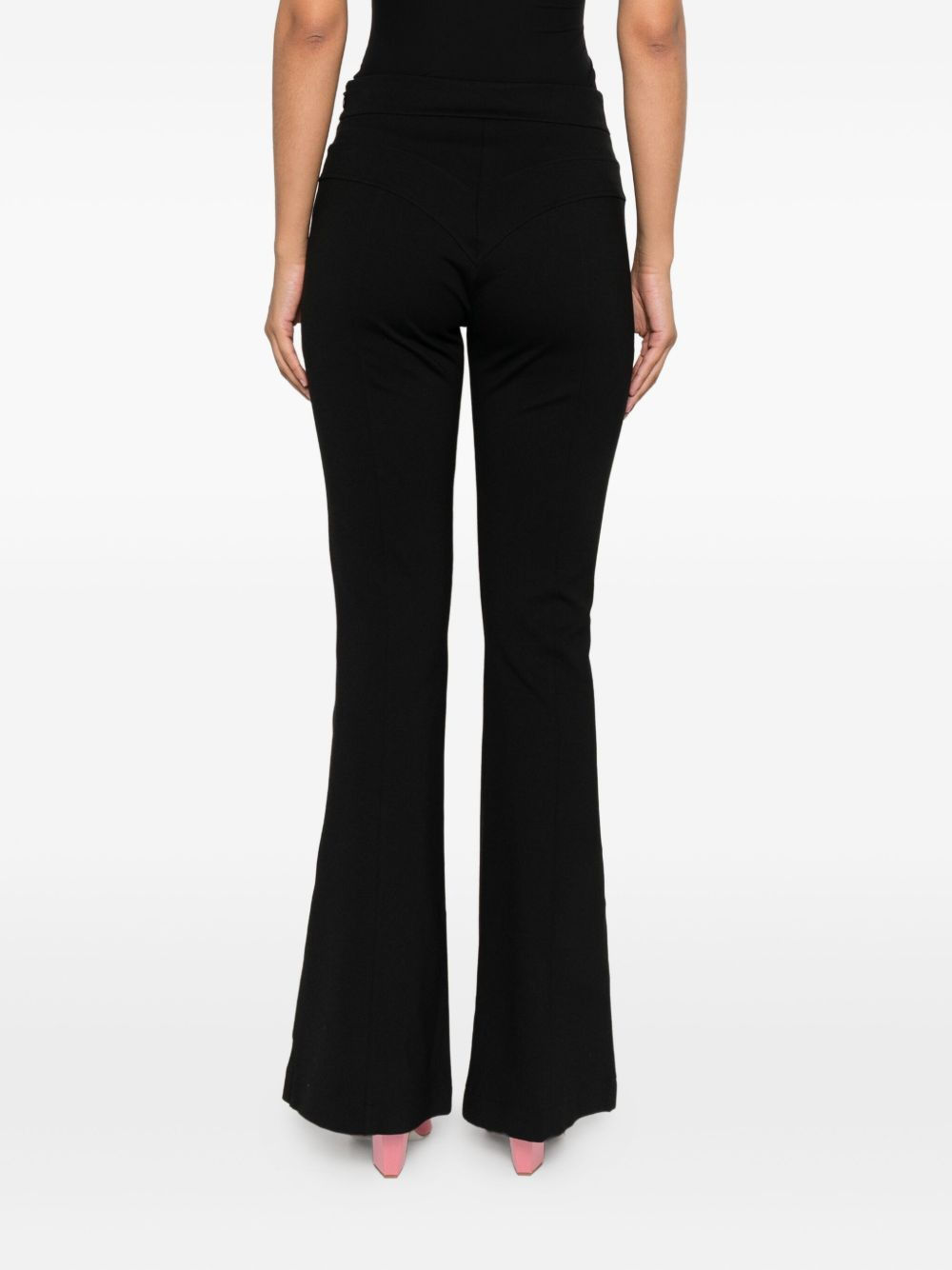 pocket-detail flared trousers - 4