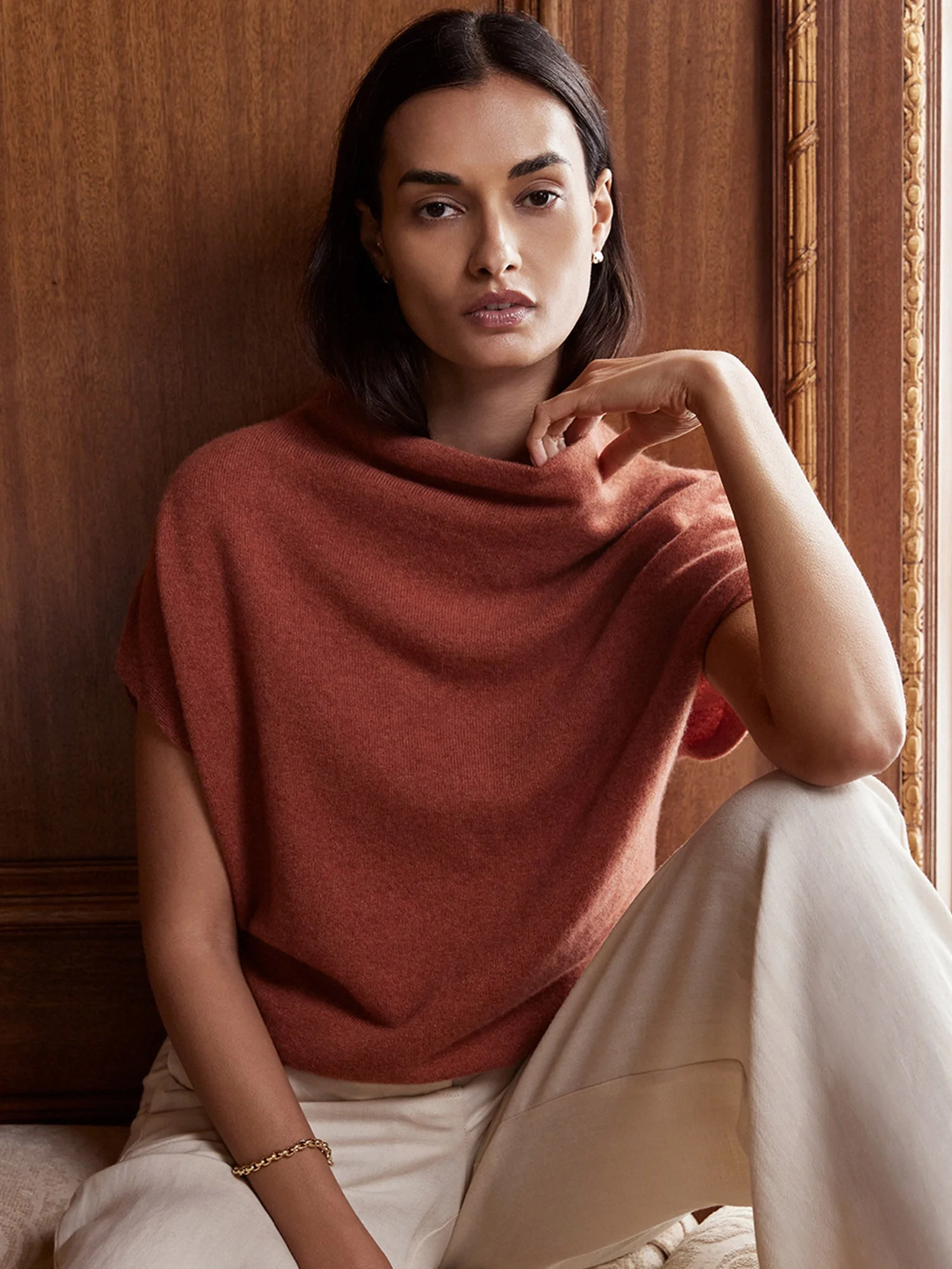 The Morten Funnel Neck Cashmere Top - 1