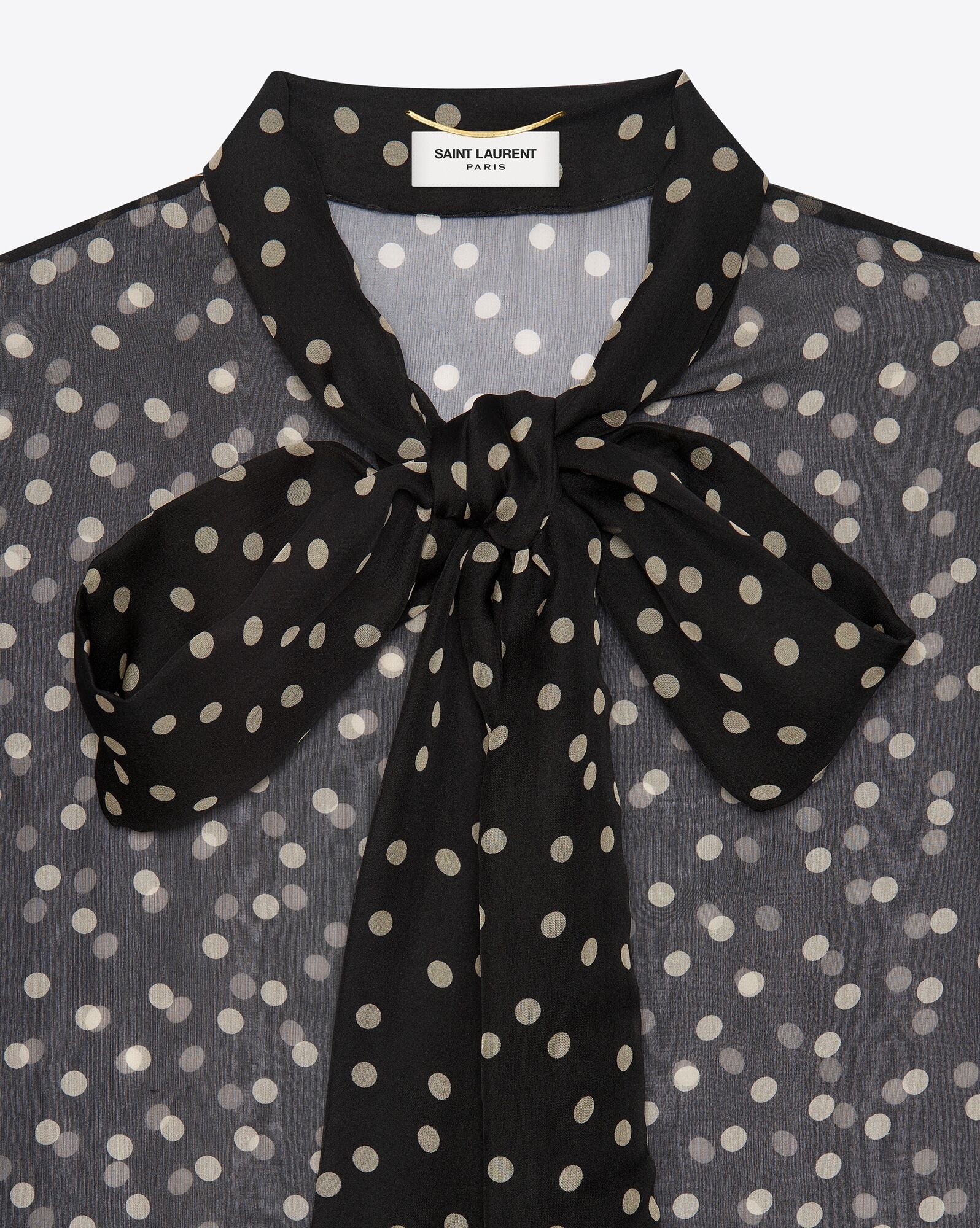 lavallière-neck blouse in dotted silk muslin - 5