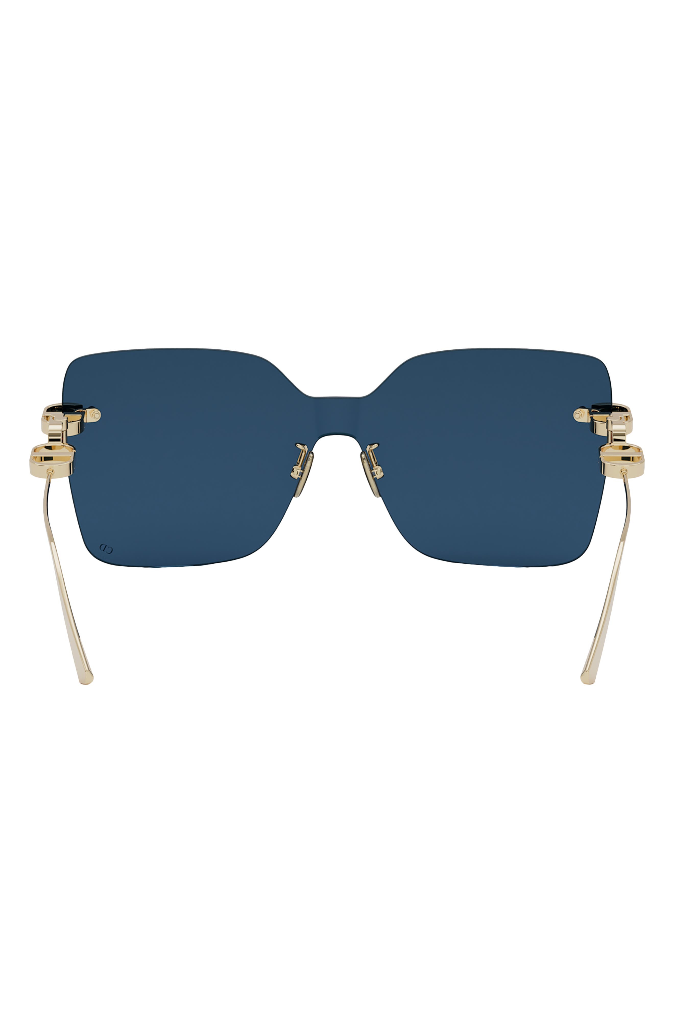 DIOR CD Chain M1U Mask Sunglasses in Shiny Gold Dh /Blue at Nordstrom - 4