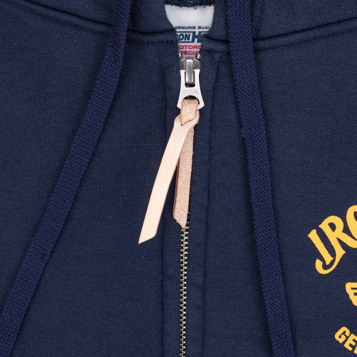 IHSW-58-NAV Printed 14oz Ultra Heavyweight Loopwheel Cotton Zippered Hoodie - Navy - 11