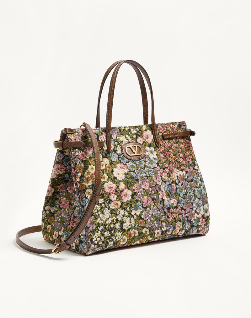 VALENTINO GARAVANI ANTIBES MEDIUM SHOPPING BAG IN APRES L'HIVER JACQUARD FABRIC 3