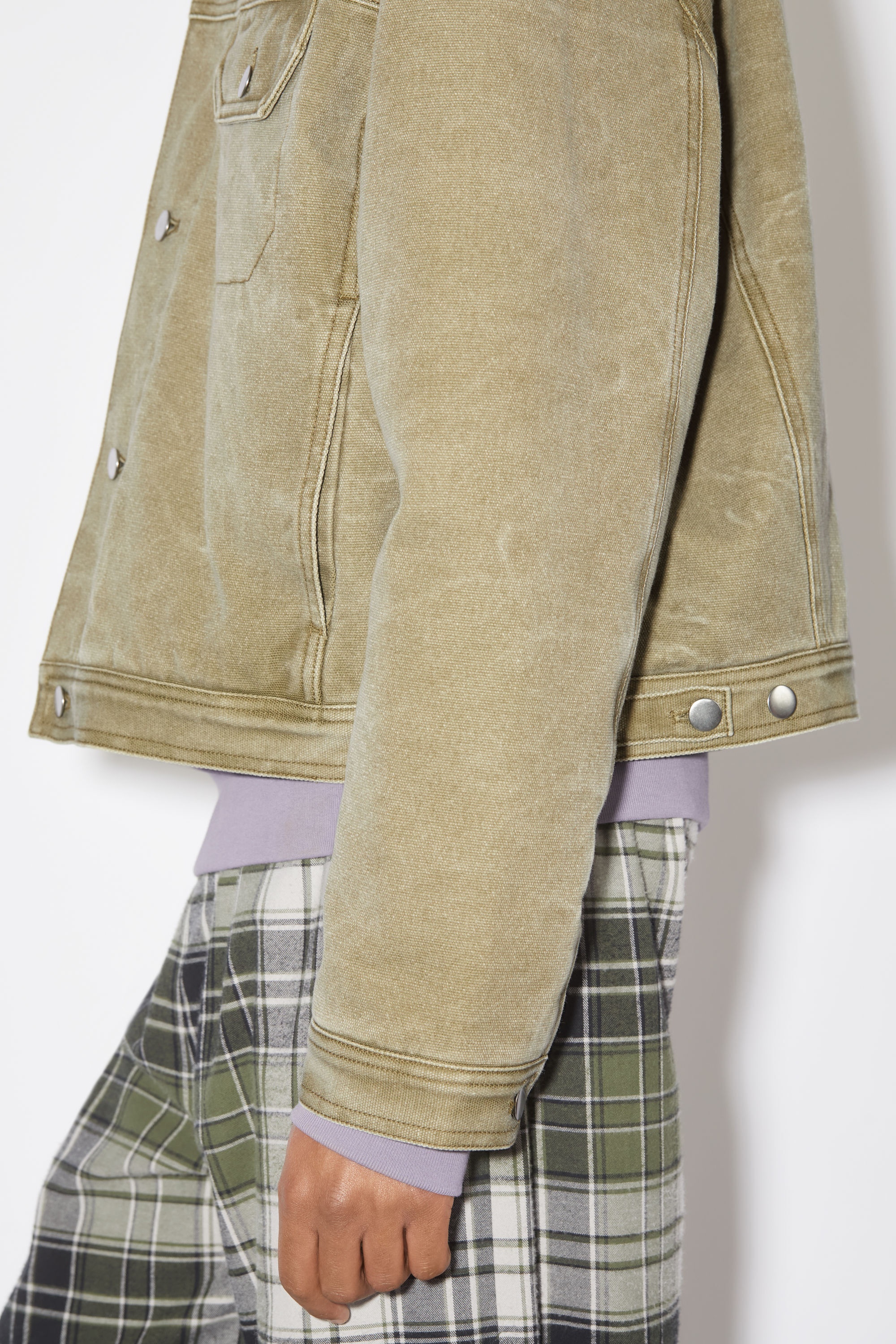 Canvas padded jacket - Khaki beige - 5