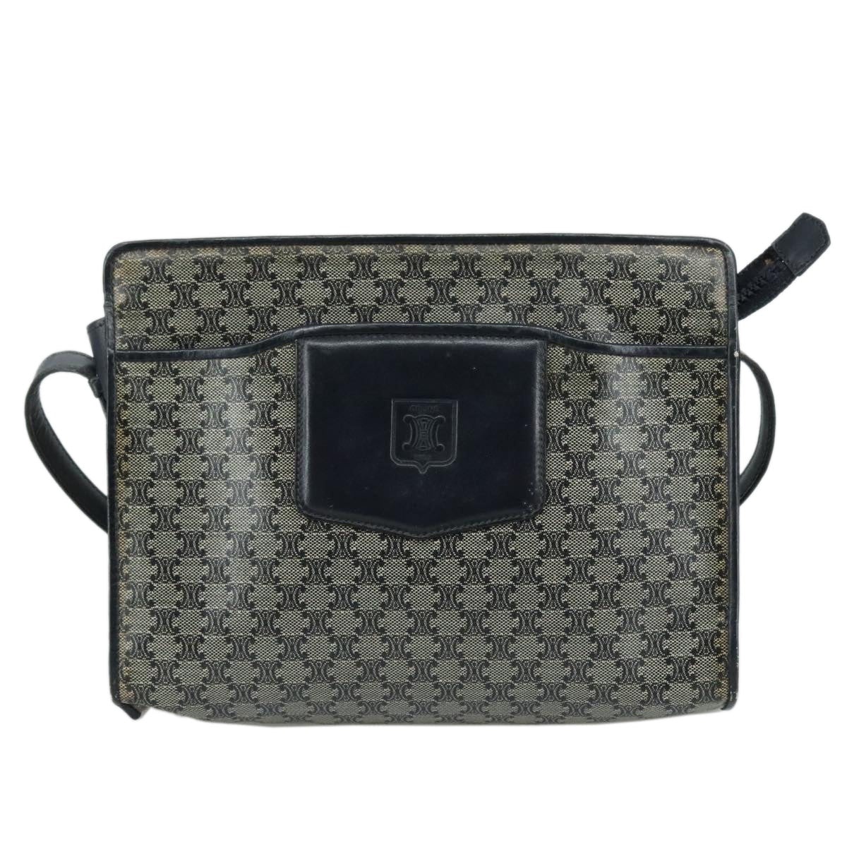 CELINE Macadam Canvas Shoulder Bag Coated Canvas Navy - 13