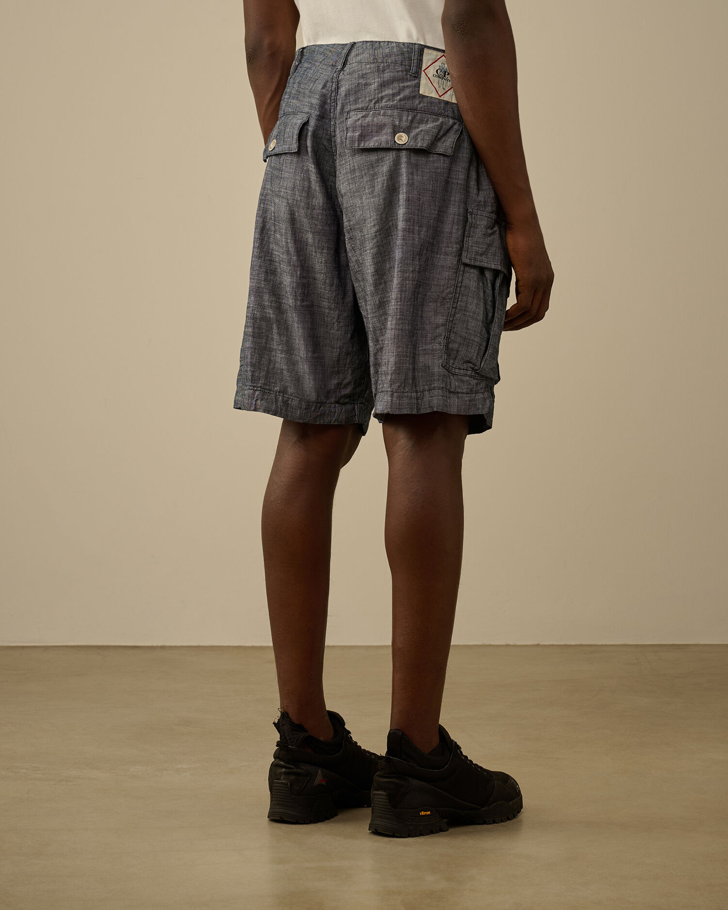 Chambray Cargo Shorts - 4