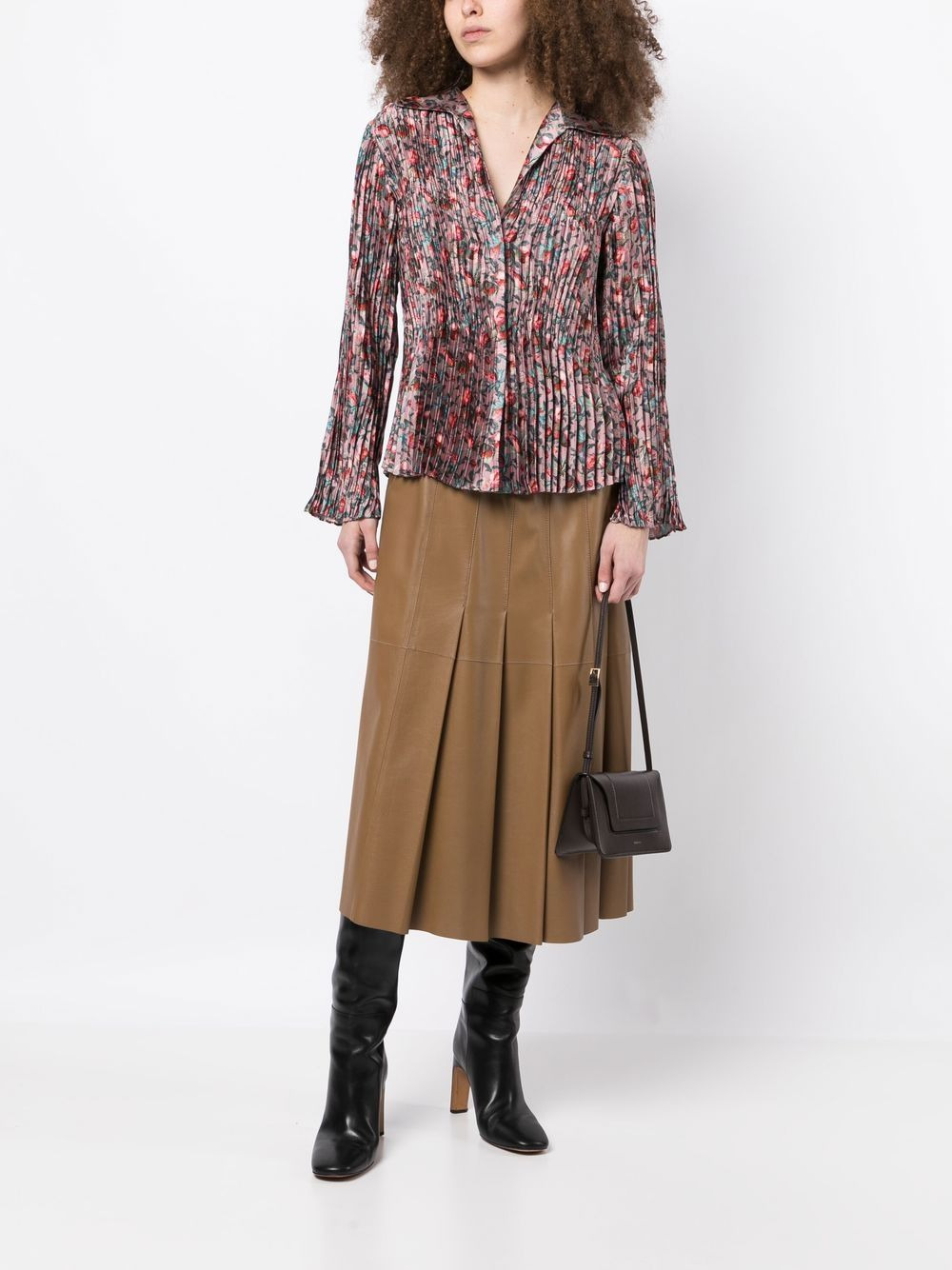 berry blooms pleated shirt - 2