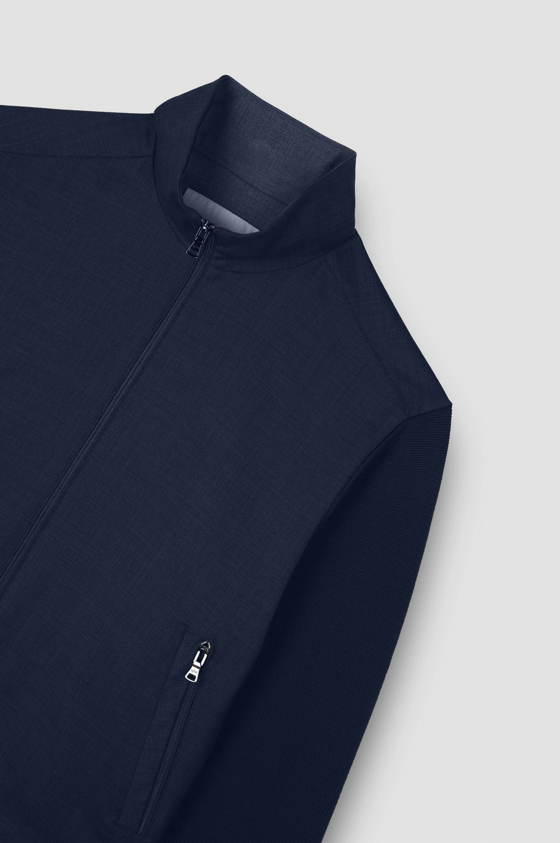 MERINO WOOL HYBRID ZIP-UP CARDIGAN - 6