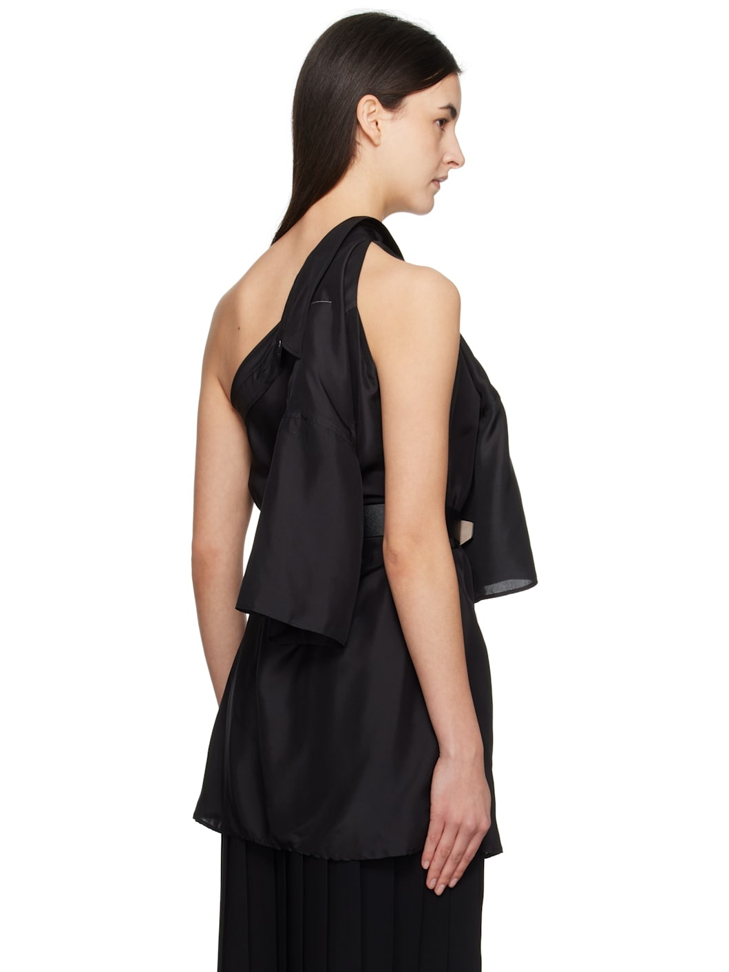 Black Dual Wear Light Silk Shirt - 3